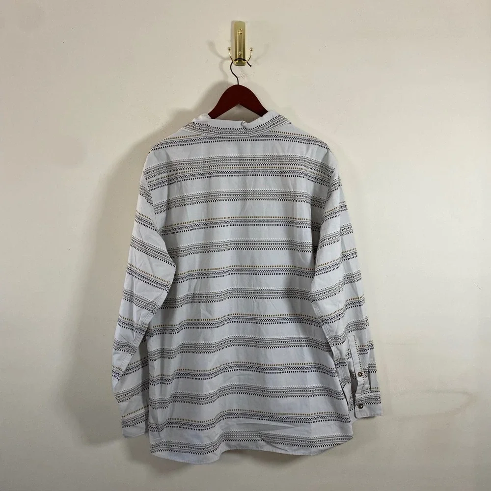 The North Face Button Down Long Sleeve Shirt Striped Mens XL Lightweight Western
